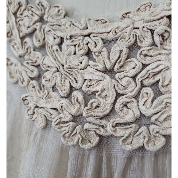 Ultra‎ Pink Women's Size L Layered Tank Ivory Cream Lace And Embroidery Applique - Picture 3 of 7